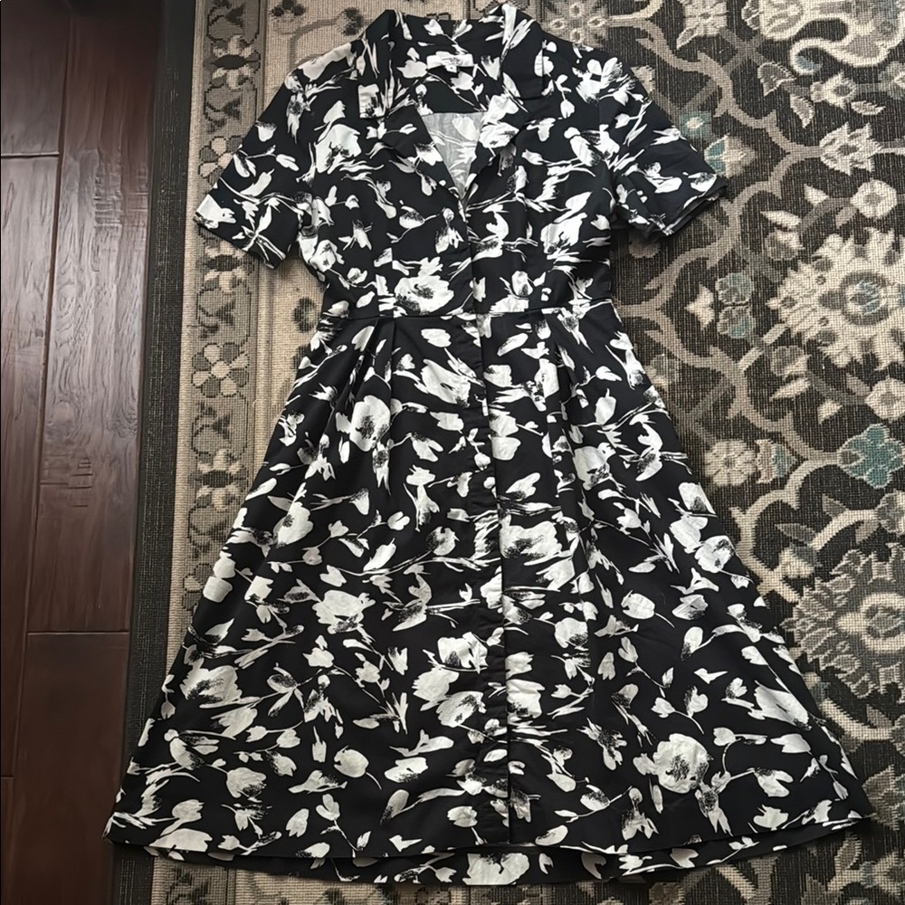 Jason Wu Black and White Knee-Length A-Line Dress - Picture 2 of 9